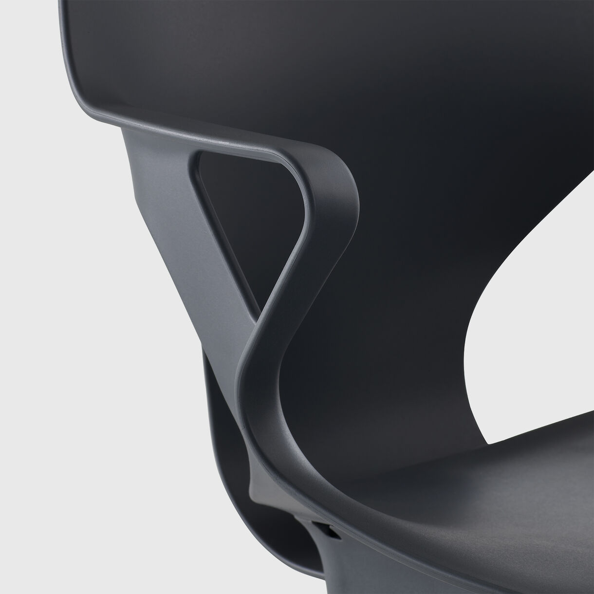 Zeph Multipurpose Stool, Fixed Arms, Carbon