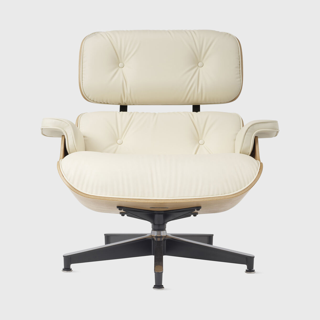 Eames Lounge and Ottoman, White Oak, Ivory Bamboo