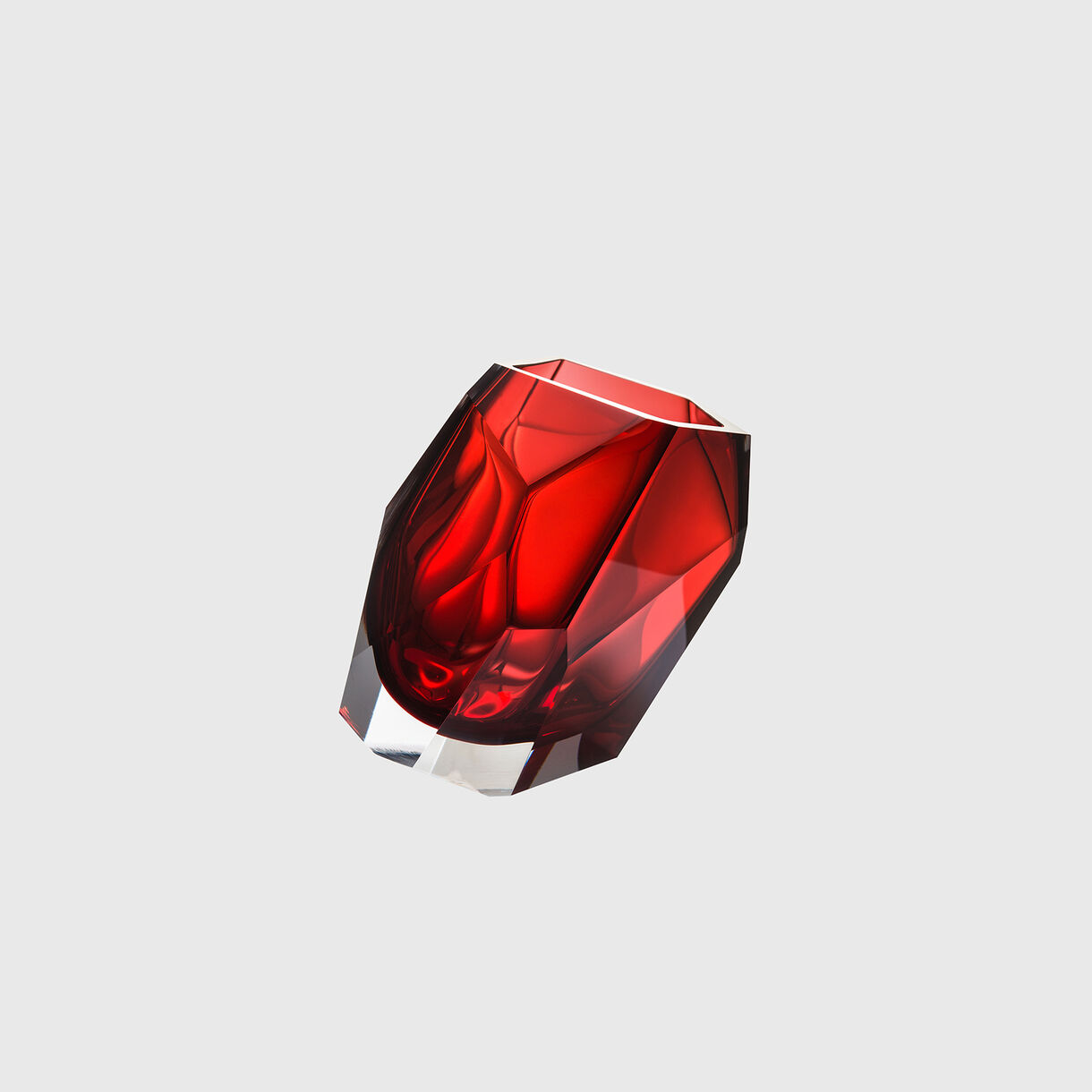 Crystal Rock Vase, Small, Red