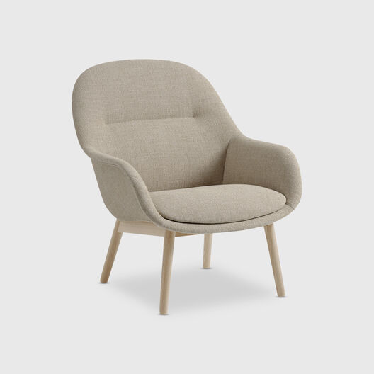 Fiber Lounge Armchair, Wood Base