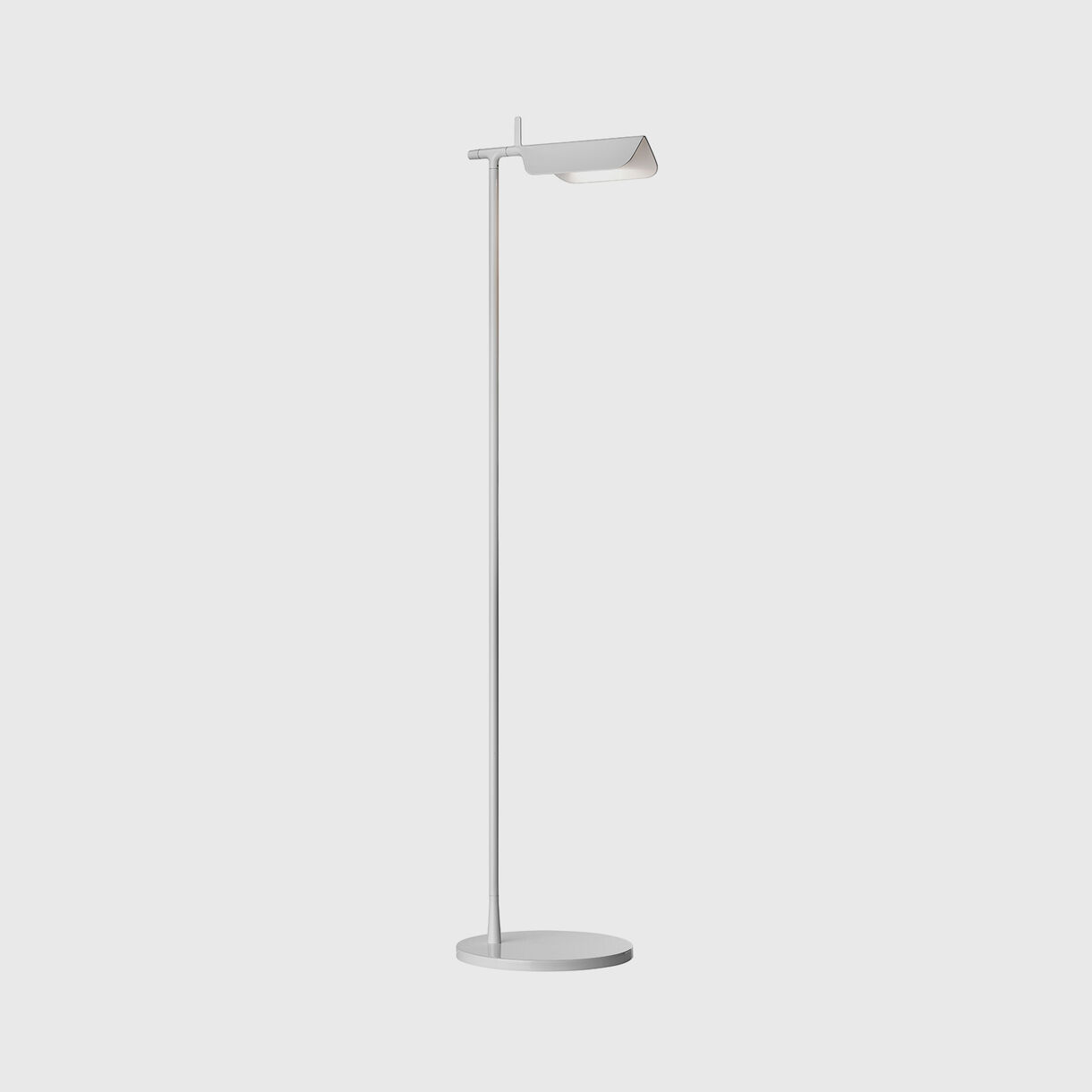 Tab Floor Lamp, White, On