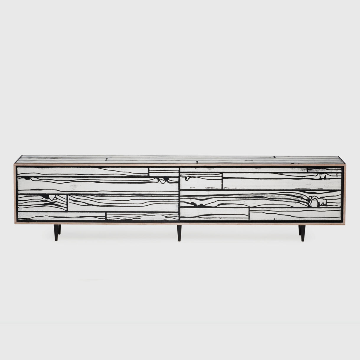 Wrongwoods Low Long Cabinet, Black & White