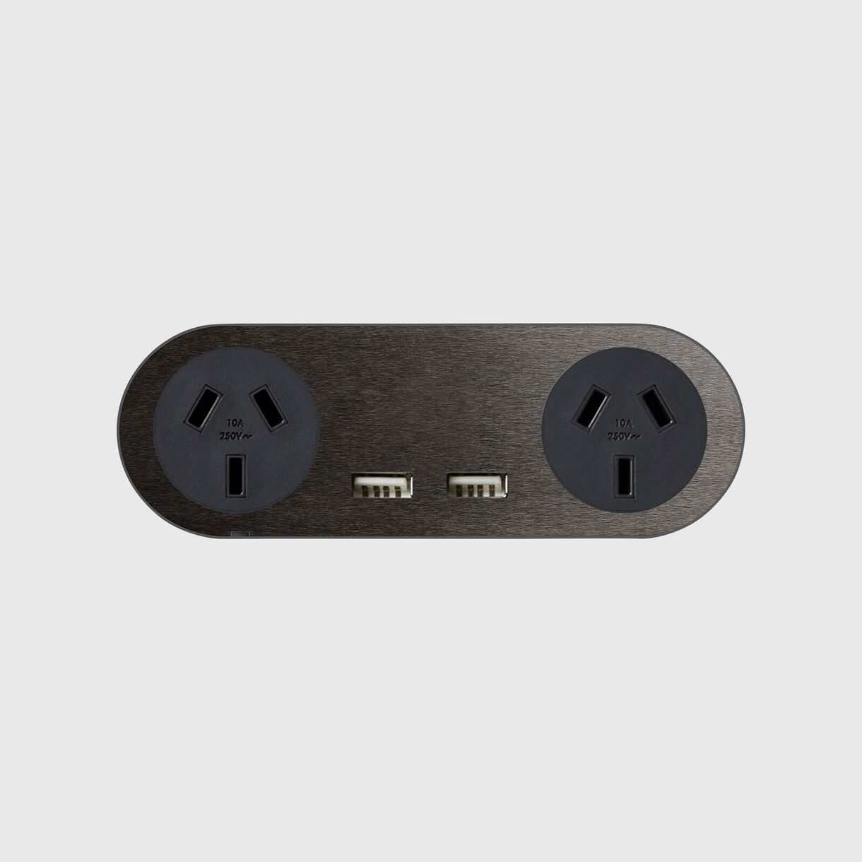 Carbon Nano Double Outlet USB, Black Steel Matte Black