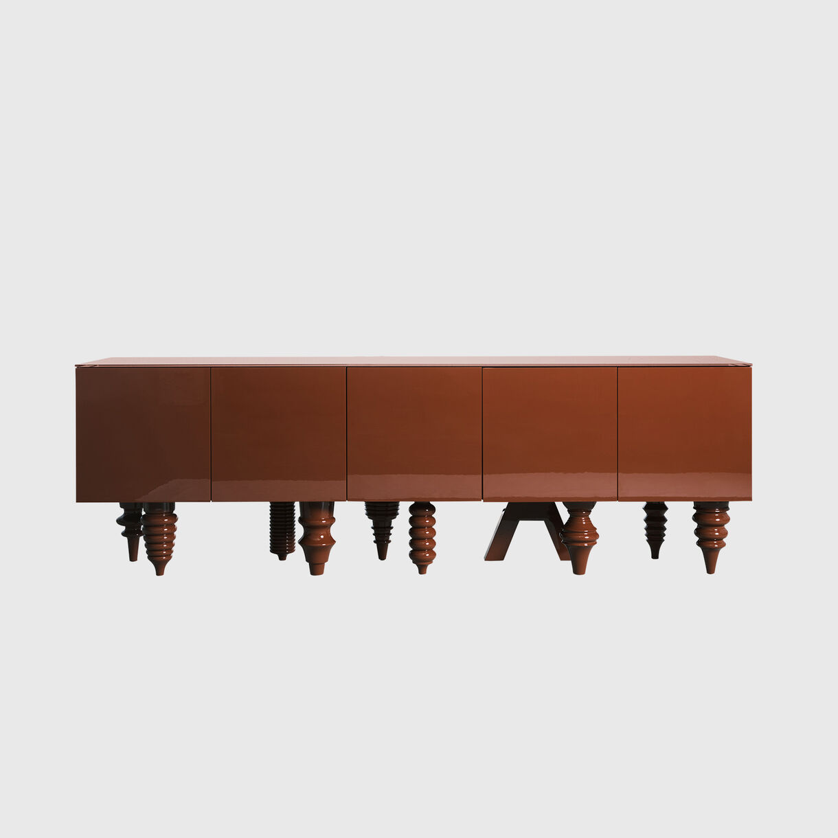 Multileg Cabinet, High Gloss Berry Red