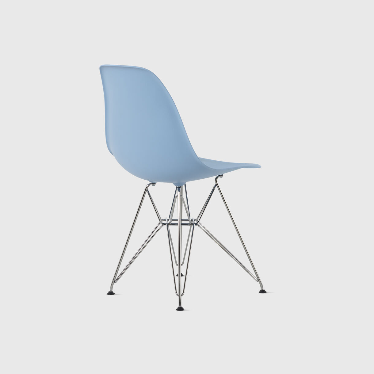 Eames Moulded Plastic Side Chair, Wire Base, Pale Blue, Chrome