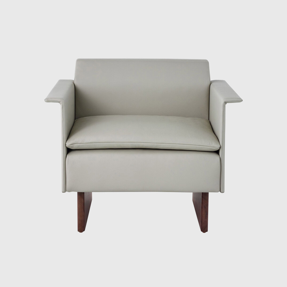 Mantle Club Chair, Wood Base, No Pillows, Bristol - Ash Grey