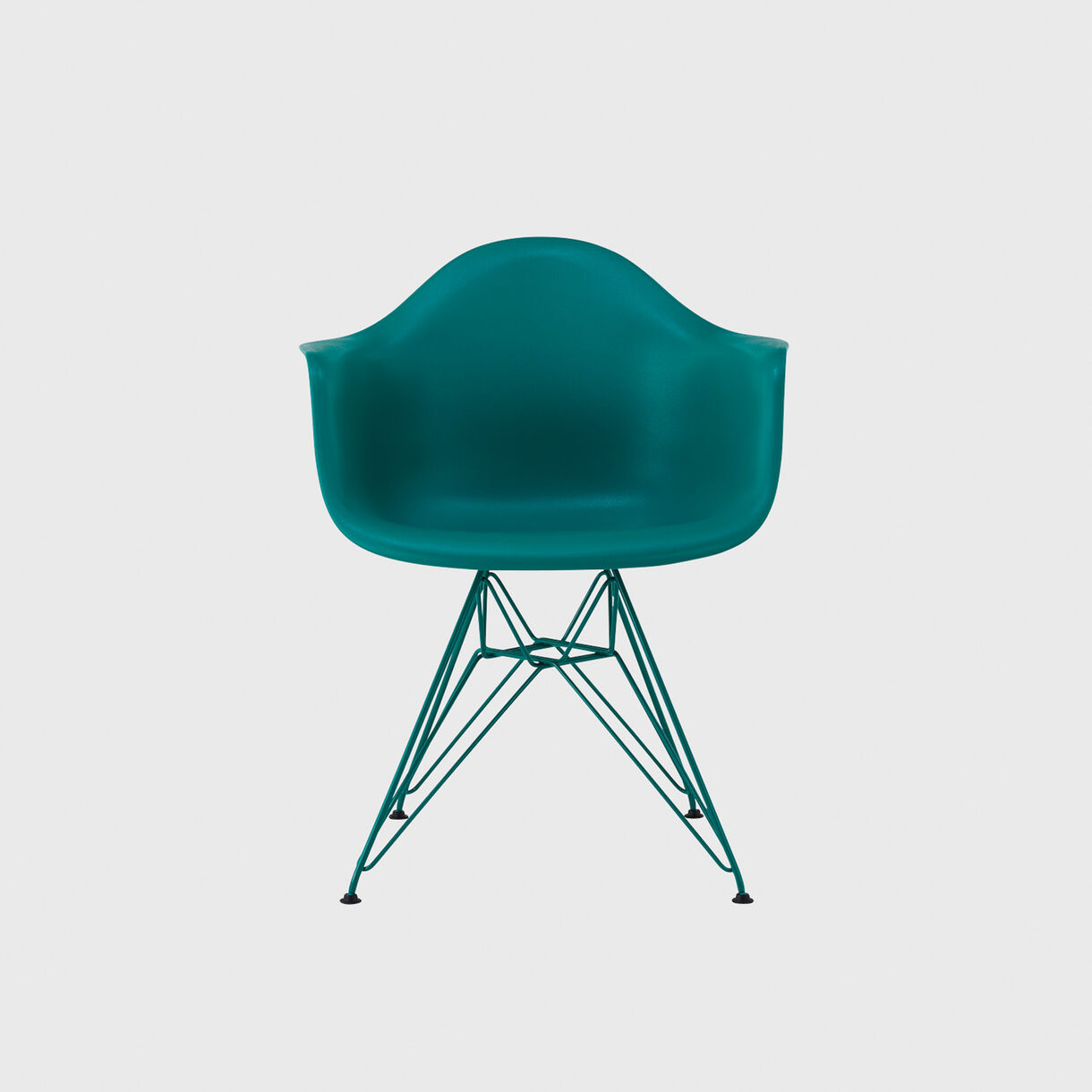 Eames Moulded Plastic Armchair, Wire Base, Mint Green