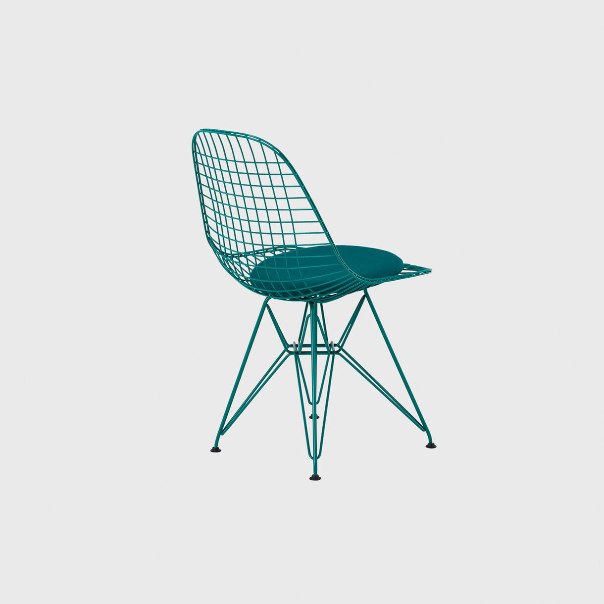 Eames Wire Chair, Upholstered Seat Pad, Mint Green