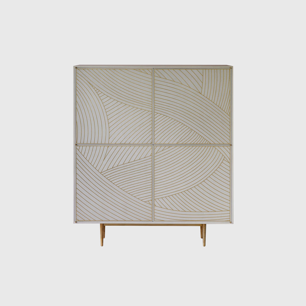 Dhow Tall Cabinet, White, Closed