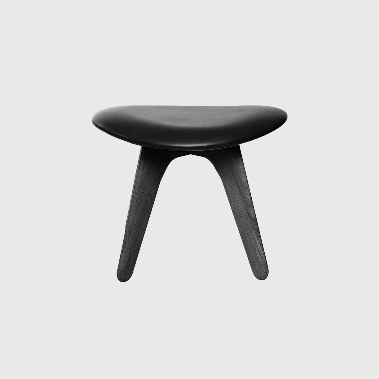 Slab Ottoman, Black Oak & Black Leather