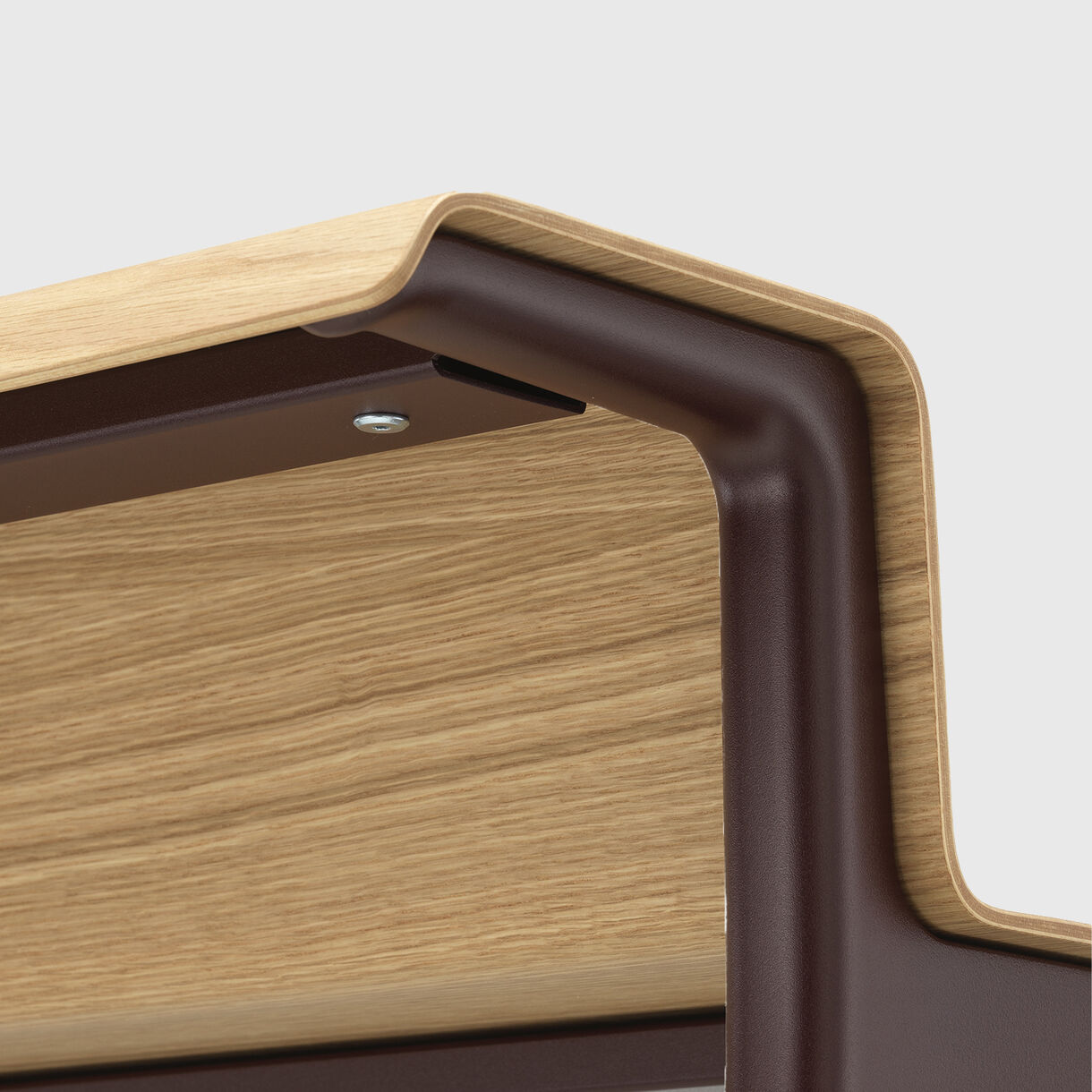 Courier Desk, Natural Oak, Bordeaux