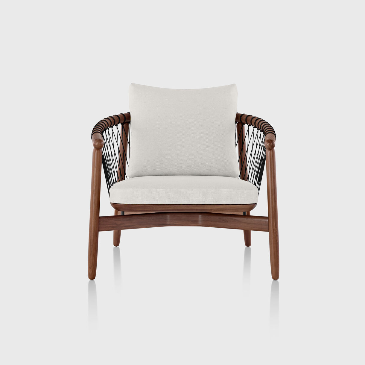 Crosshatch Lounge Chair, Walnut & Snow Capri