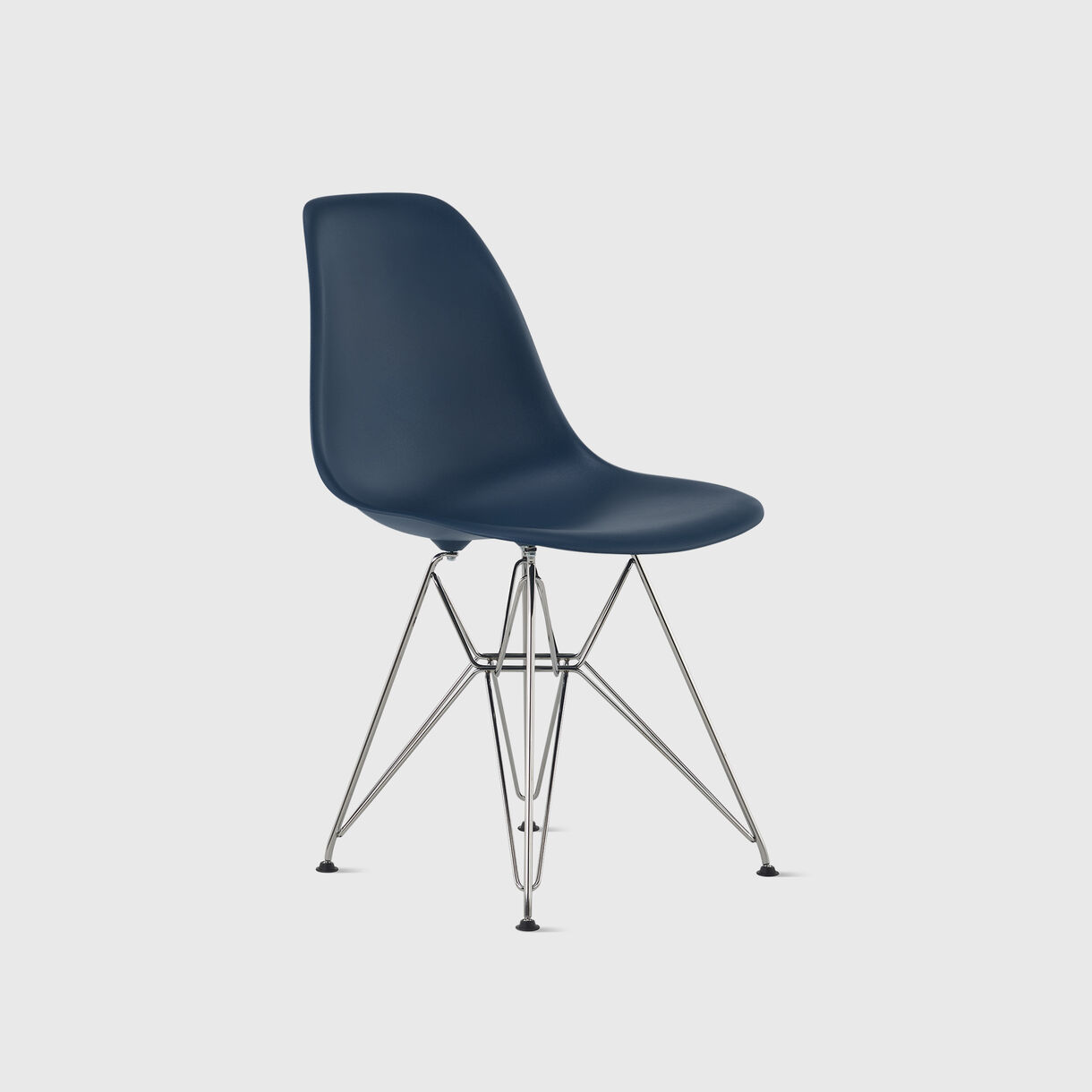 Eames Moulded Plastic Side Chair, Wire Base, Blue Green, Chrome