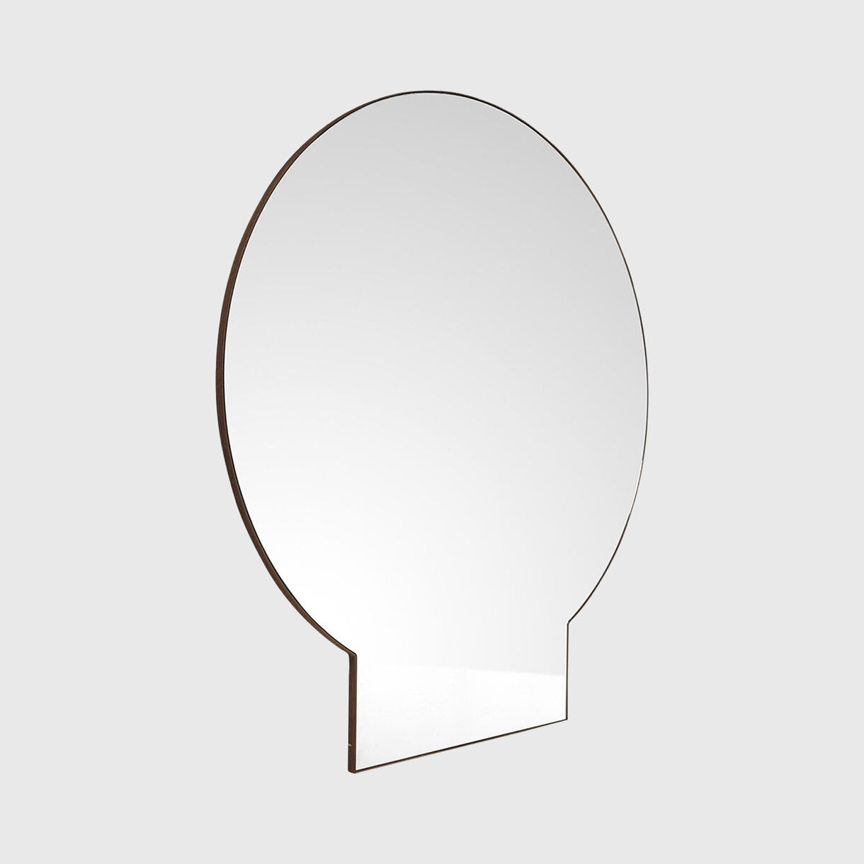 Moongate Mirror, Circle, Clear Walnut