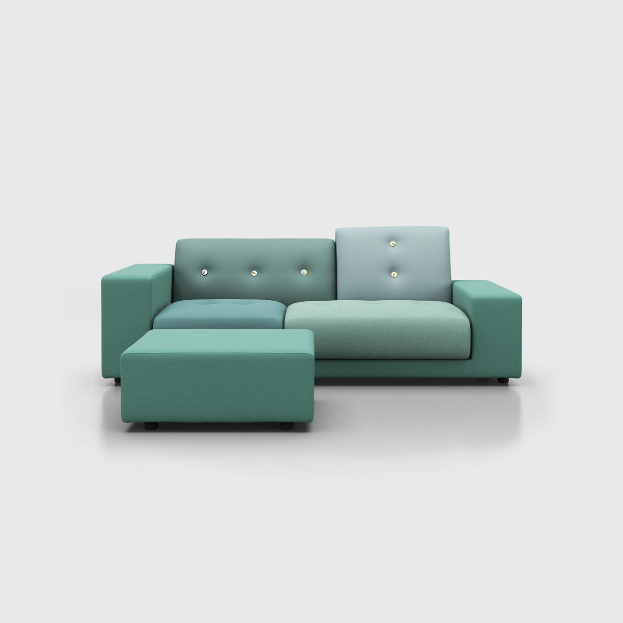 Polder Ottoman, Fabric Mix - Sea Green
