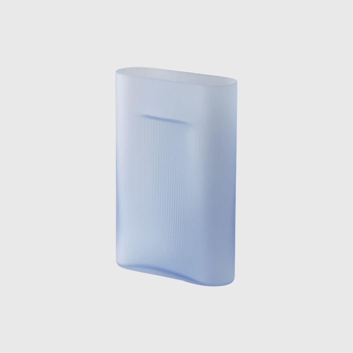 Ridge Vase, Frosted Glass, Light Blue Small