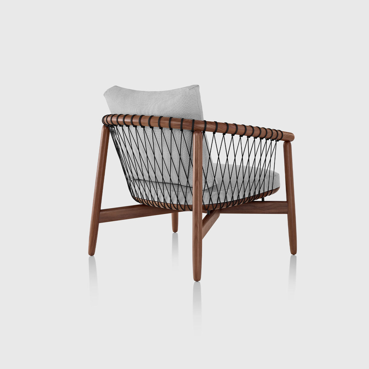 Crosshatch Lounge Chair, Walnut & Gray Wool Epingle