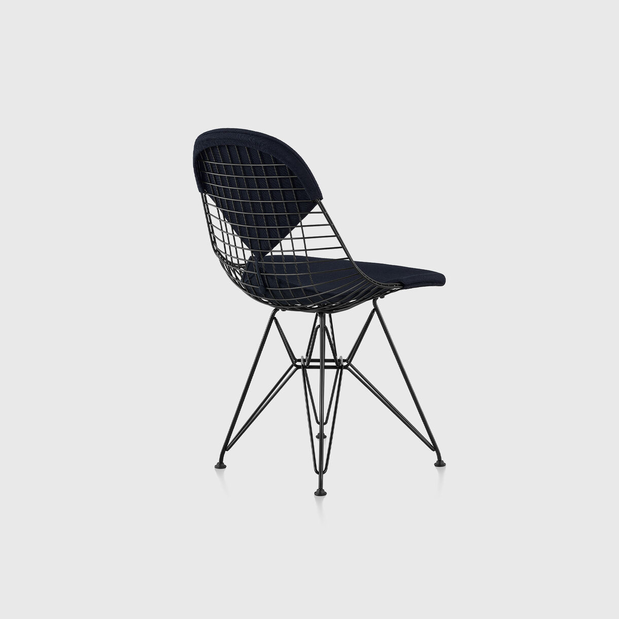 Eames Wire Base Chair, Bikini Pad, Black