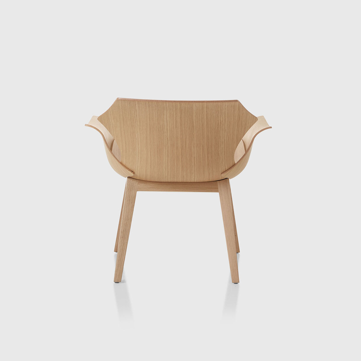 Petal Metal Base Lounge Armchair, Ebonised Oak