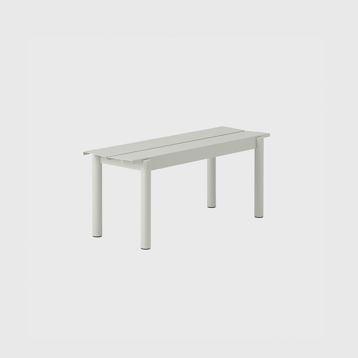 Linear Steel Bench, Short, Grey