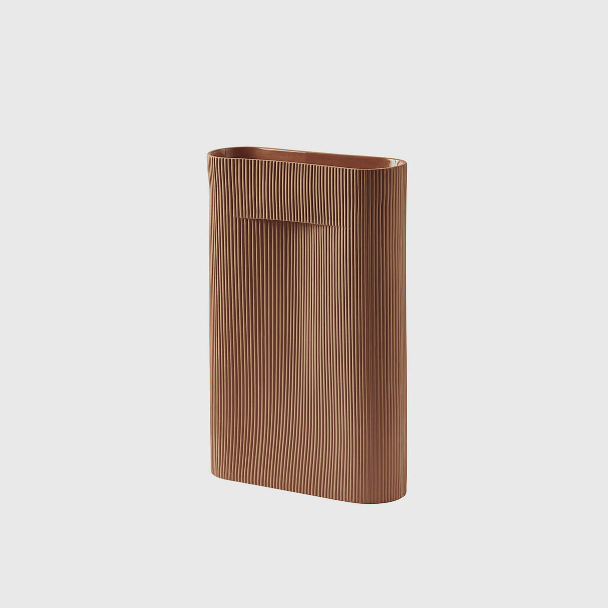 Ridge Vase, Large, Terracotta