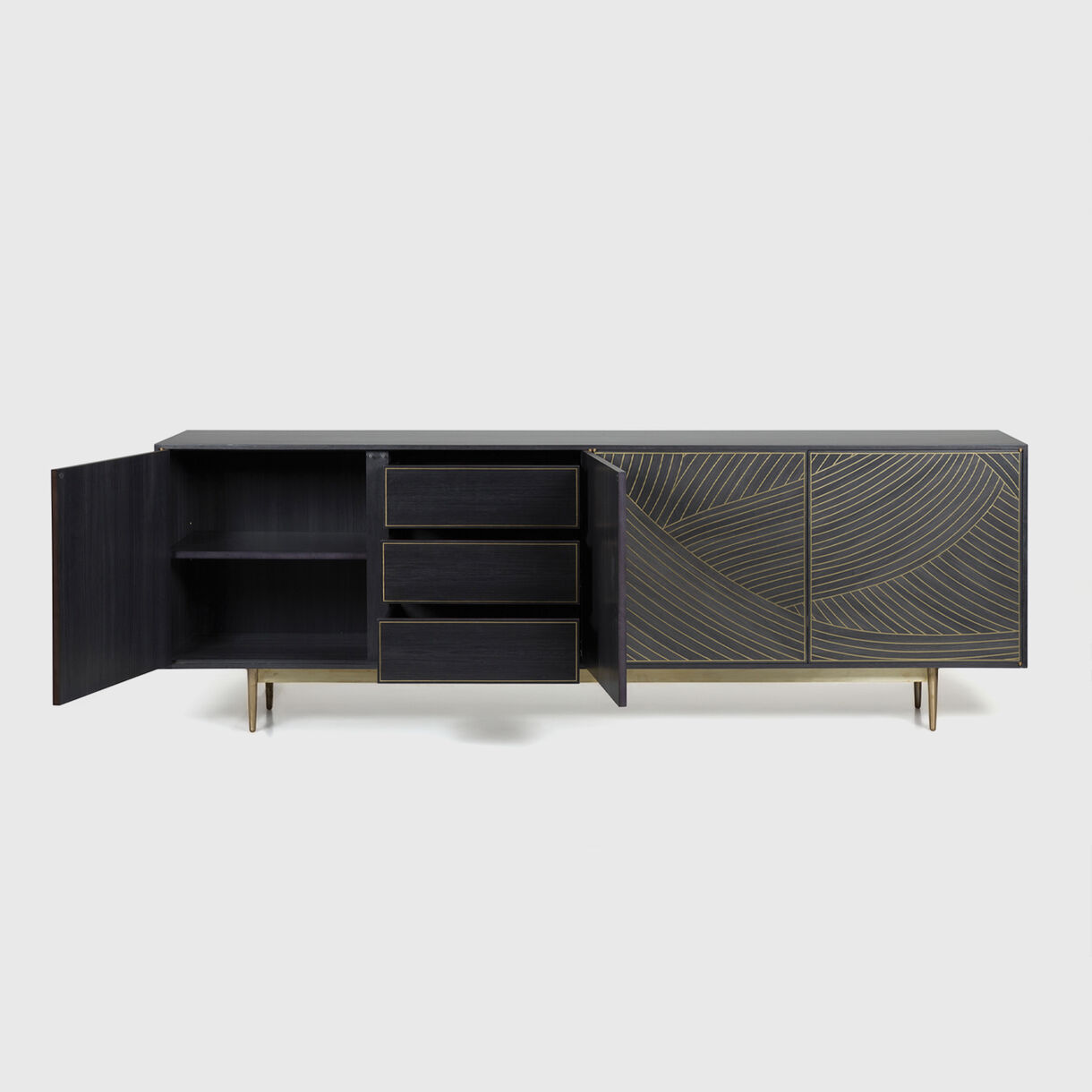 4-Door Dhow Cabinet in Charcoal