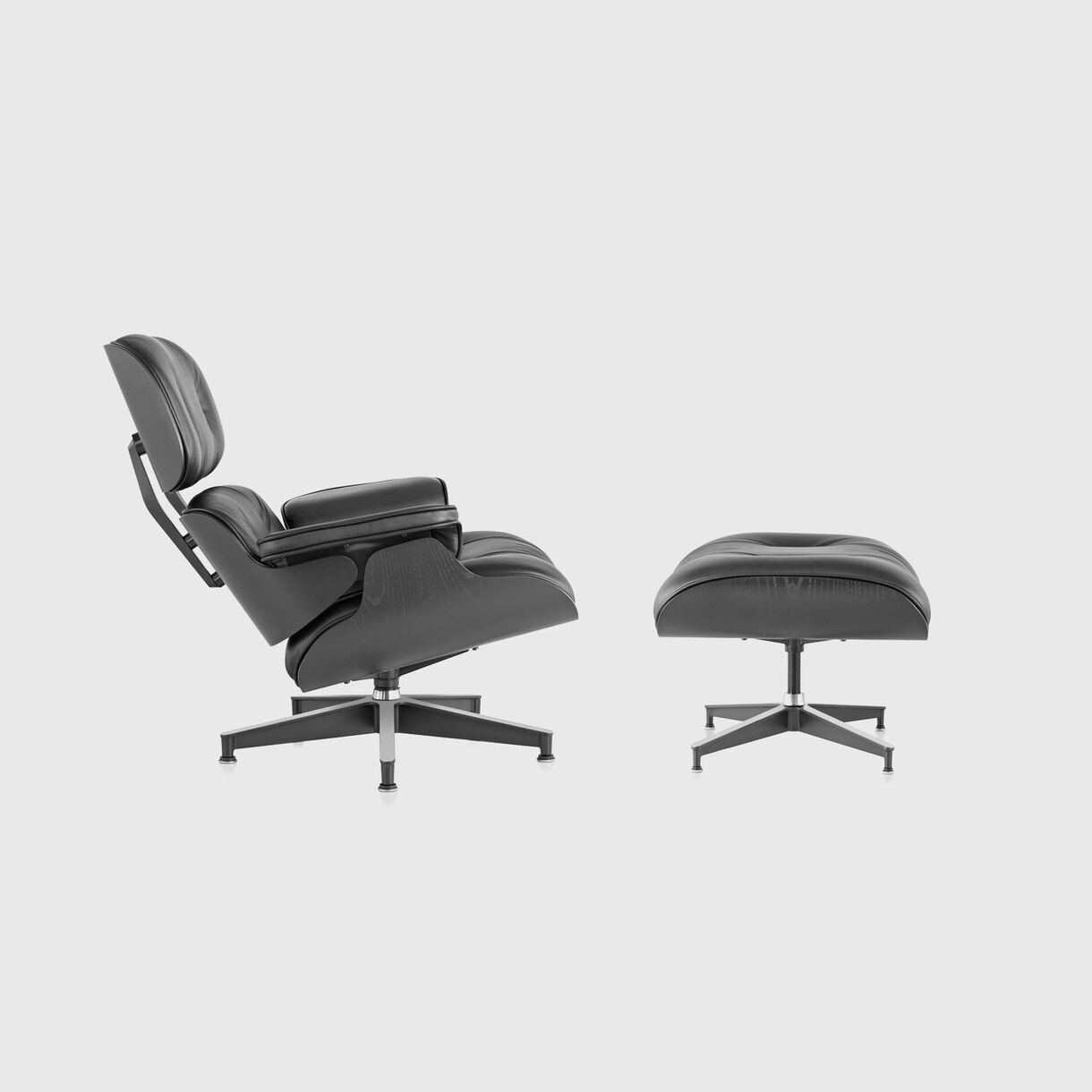 Eames Lounge Chair & Ottoman, Ebony & Black Leather
