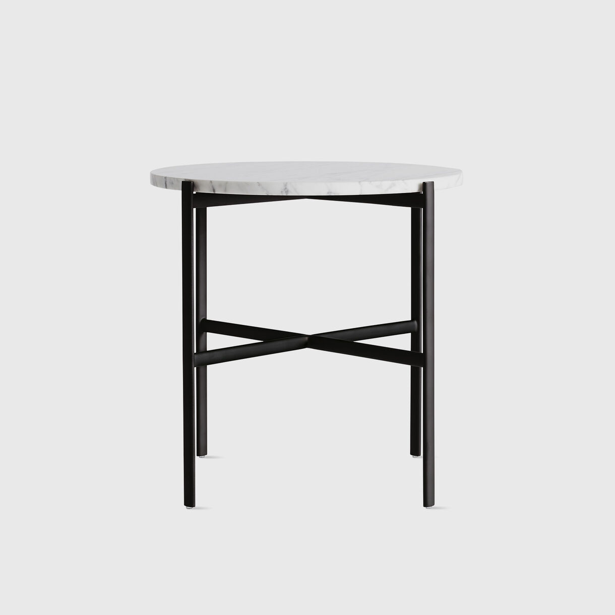 Sylvain Outline Side Table, Carrara Marble & Black