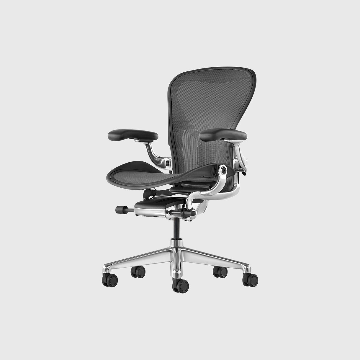 Aeron Chair, Size B, Graphite, Polished Aluminium