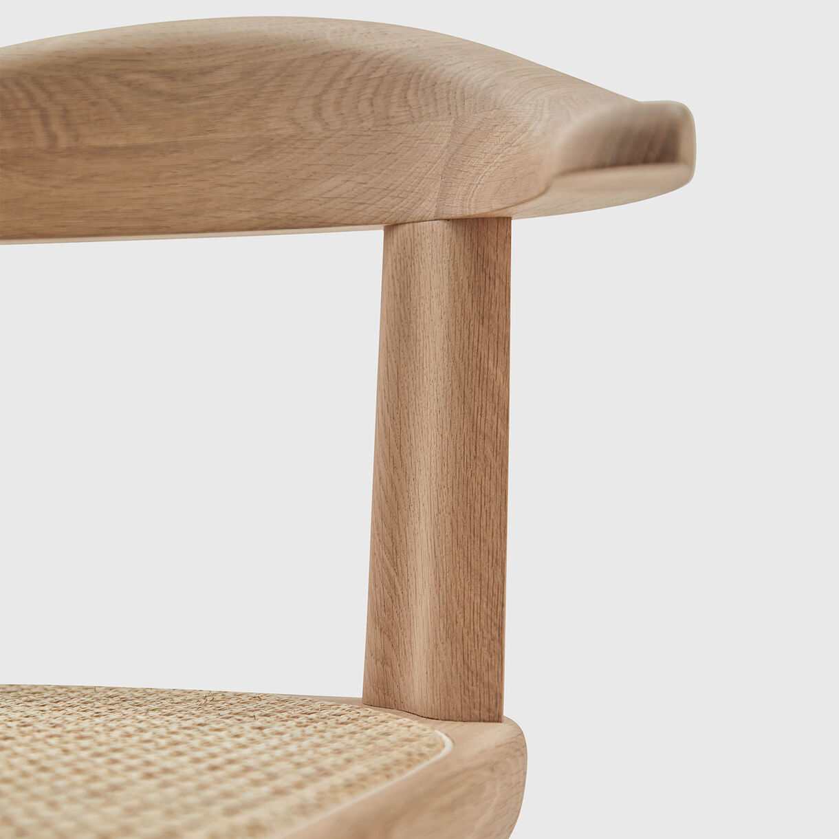 Brutus Armchair, White Oak, Raw Effect & Vienna Cane