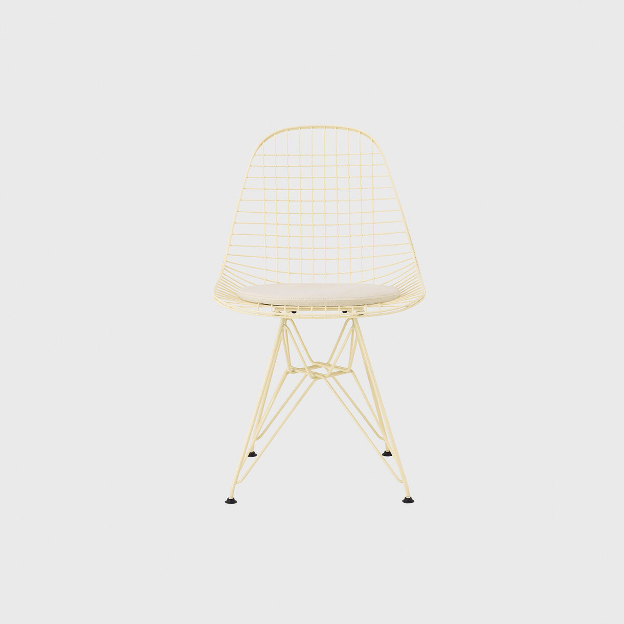 Eames Wire Chair, Upholstered Seat Pad, Powder Yellow