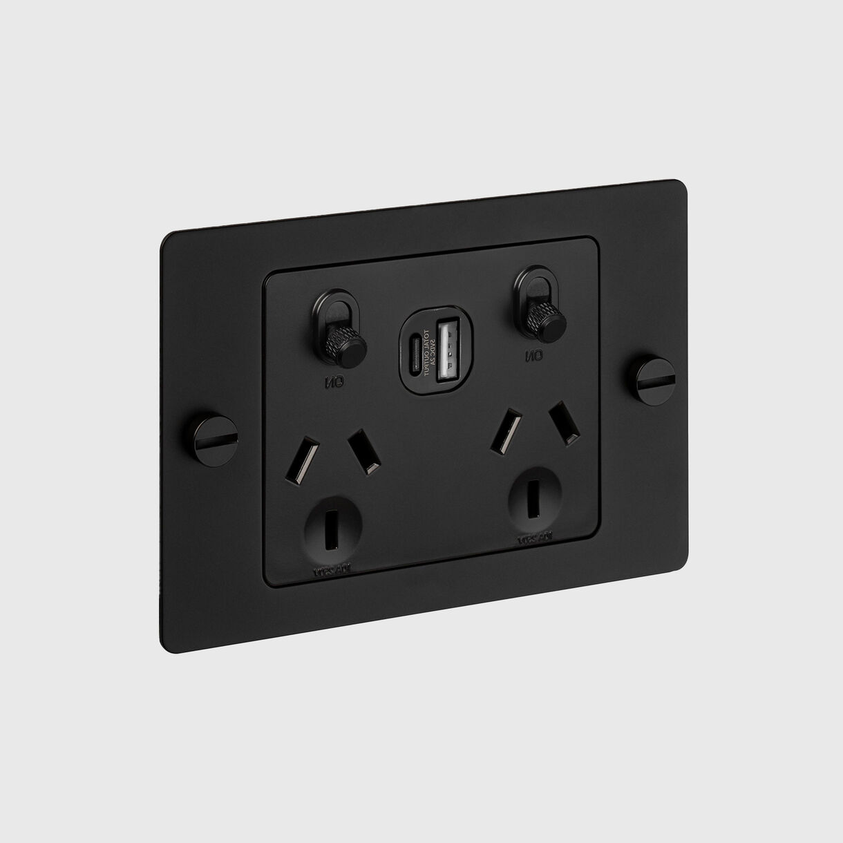 2G GPO + USB A+C Socket without Logo, Black