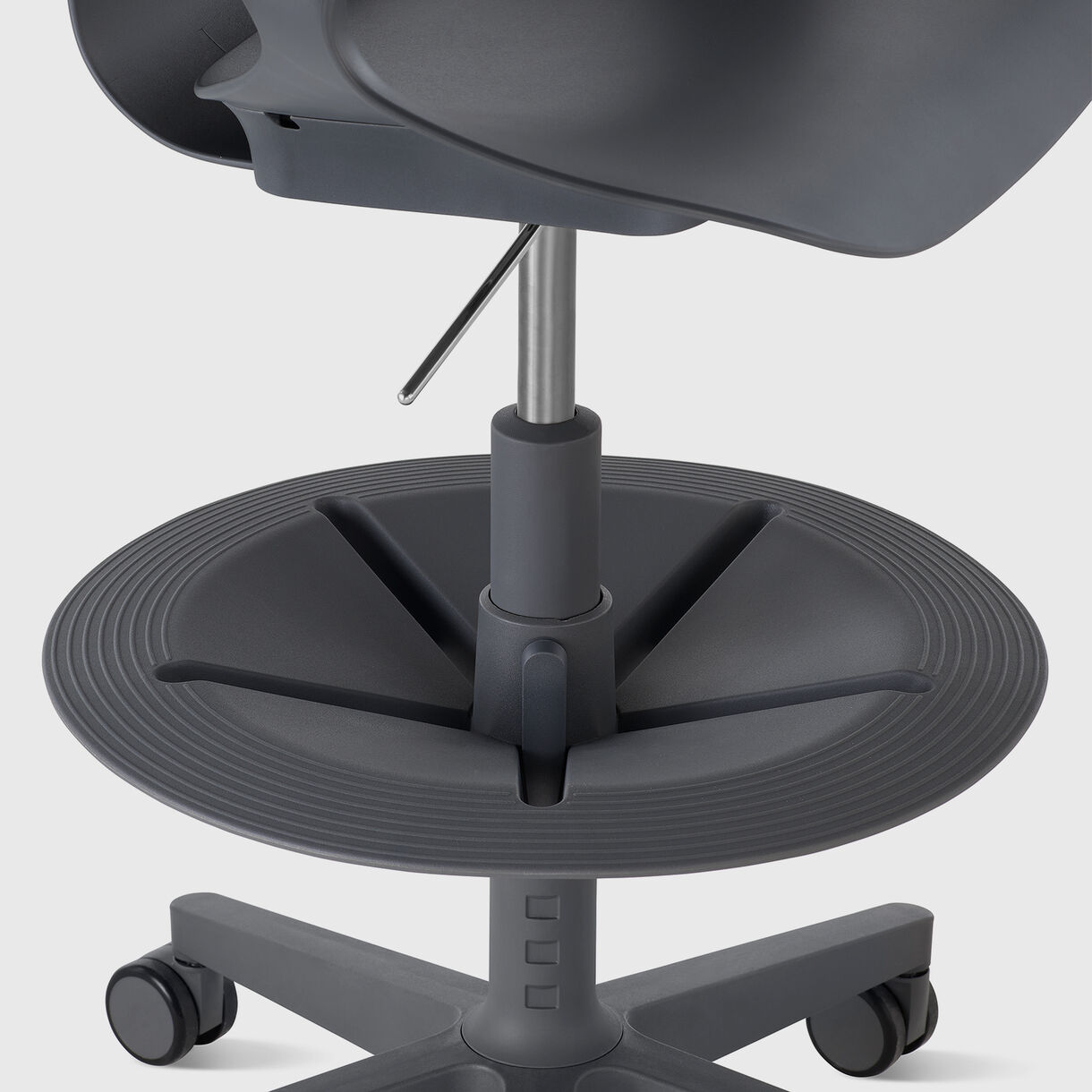 Zeph Multipurpose Stool, Fixed Arms, Carbon