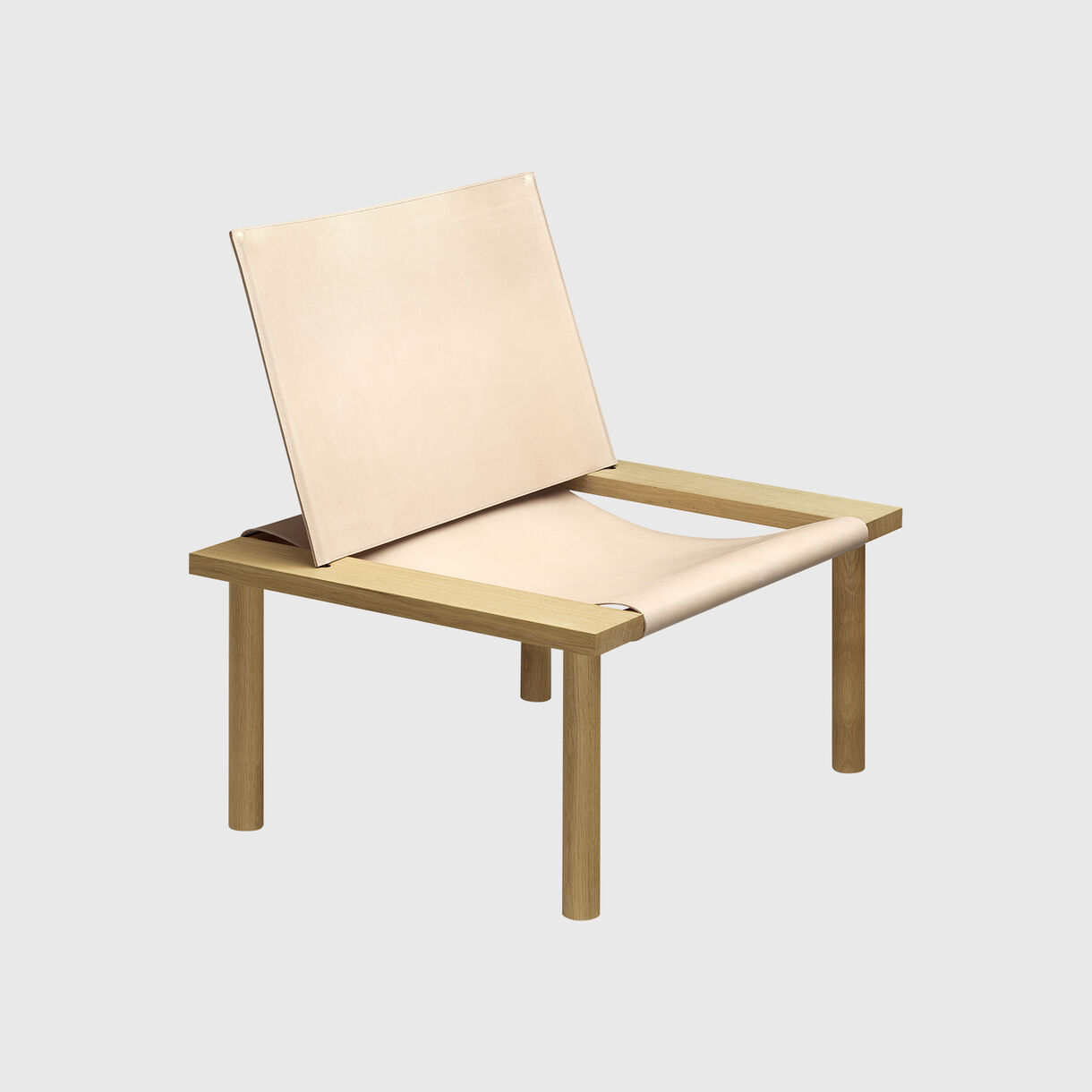 Ilma Lounge Chair, Oak & Natural Leather
