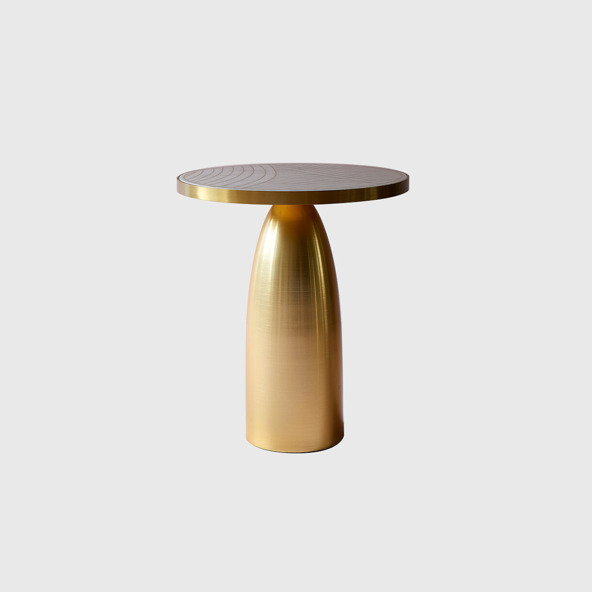 Lustre Side Table, Bianco Marble with Dhow Inlay