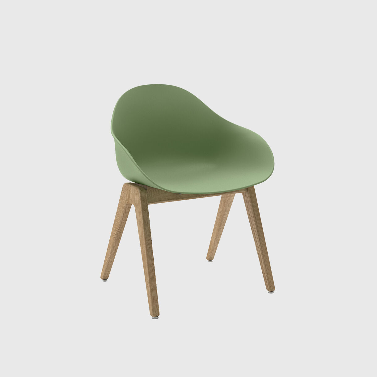 Ruby Chair, Wood Base, Oak, RAL 6021