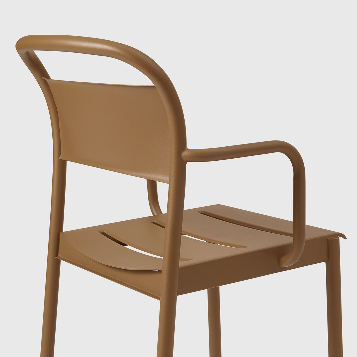 Linear Steel Armchair, Burnt Orange
