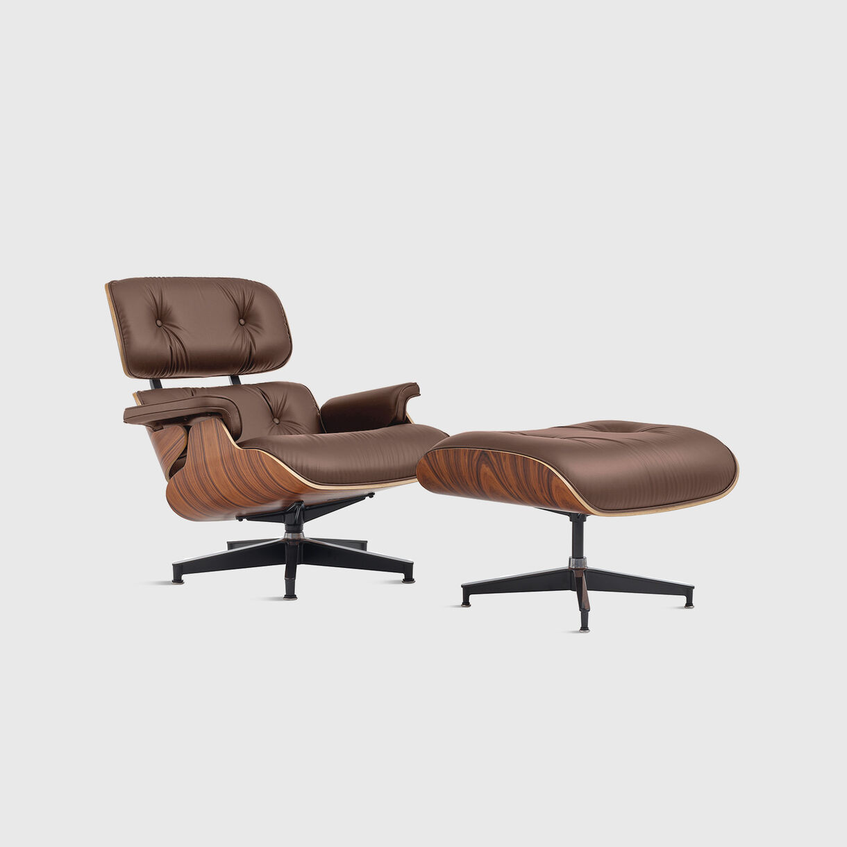 Eames Lounge Chair & Ottoman, Walnut & Ledge Leather