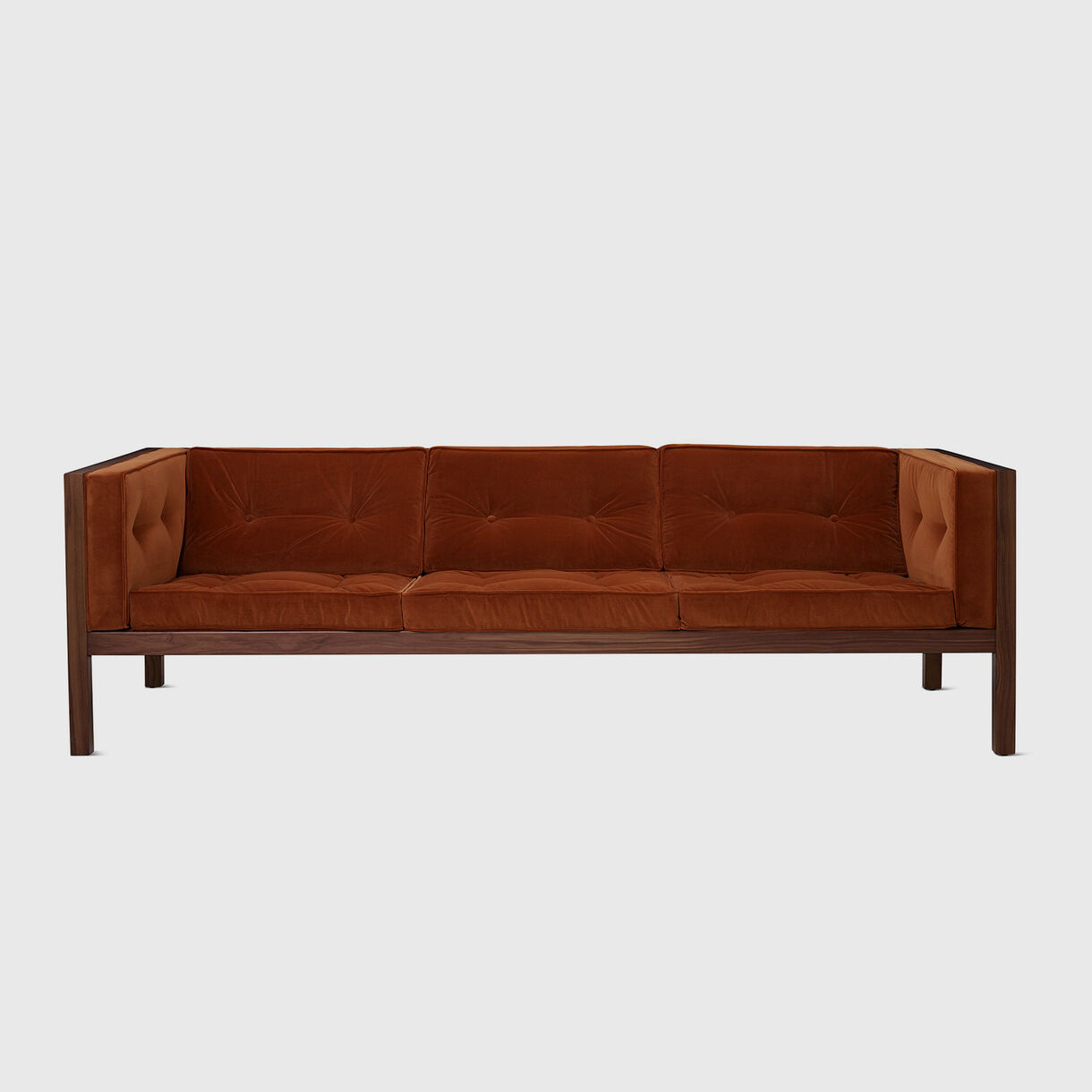 Nelson Cube Sofa, 2337mm, Walnut & Tempo Flaxseed