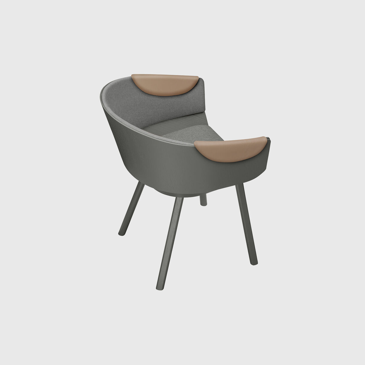 Houdini Armchair, Grey Upholstered