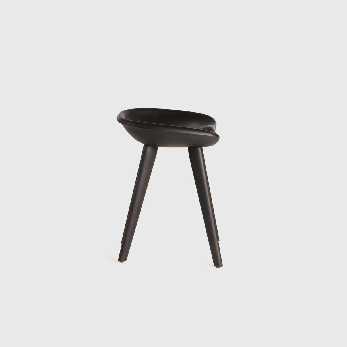 Tractor Low Stool, Ebonised Ash