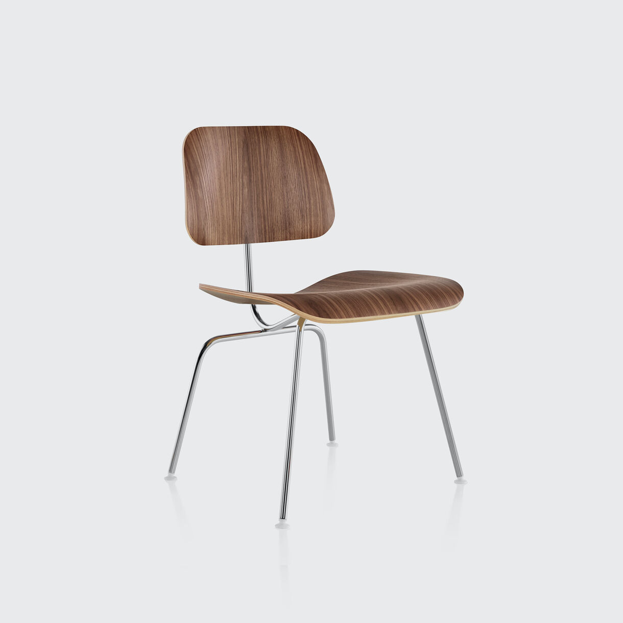 Eames Moulded Plywood Dining Chair, Walnut & Chrome