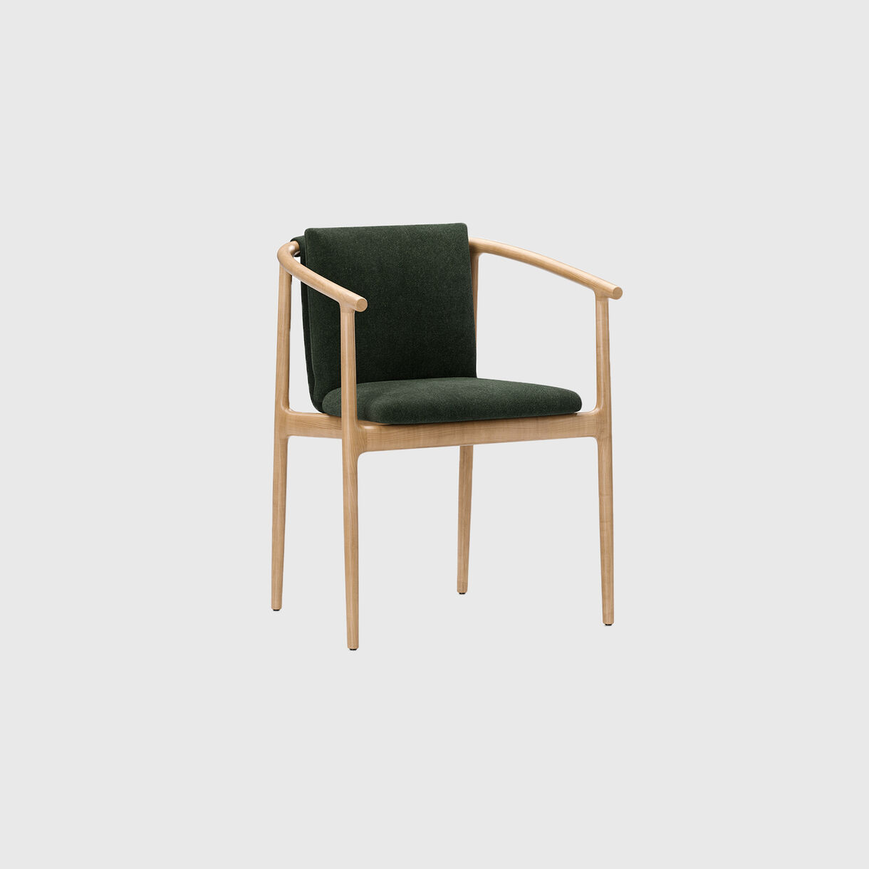 Charlie Armchair, Natural Oak, Green