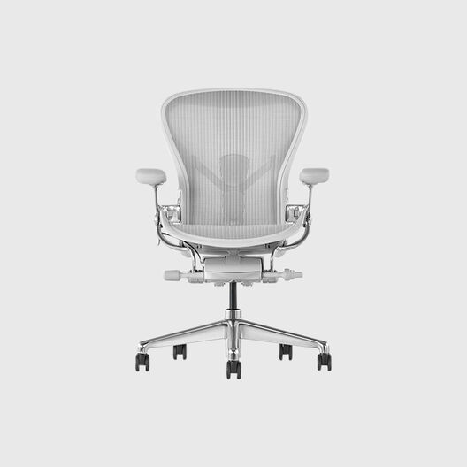 Aeron Chair, Medium (B), Mineral, Polished Aluminium Frame
