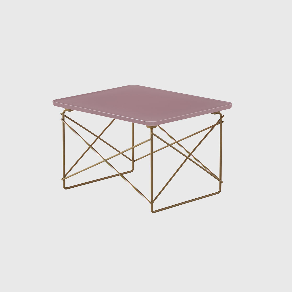 Eames Wire Base Low Table, Powder Pink & Toffee