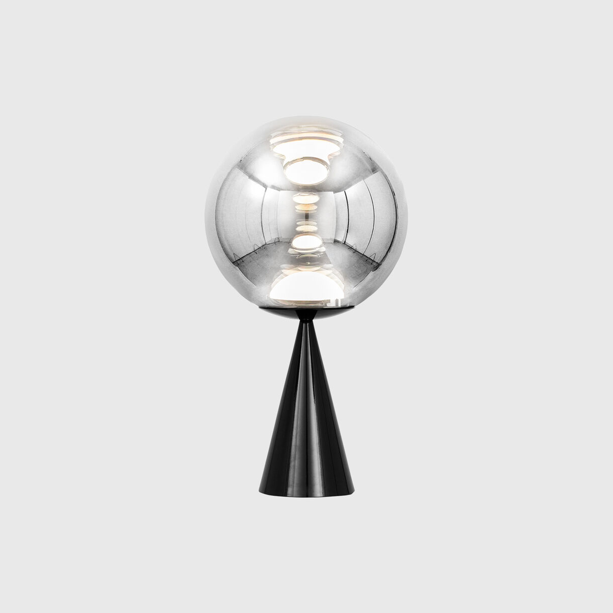 Globe Cone Fat Table Lamp, Chrome