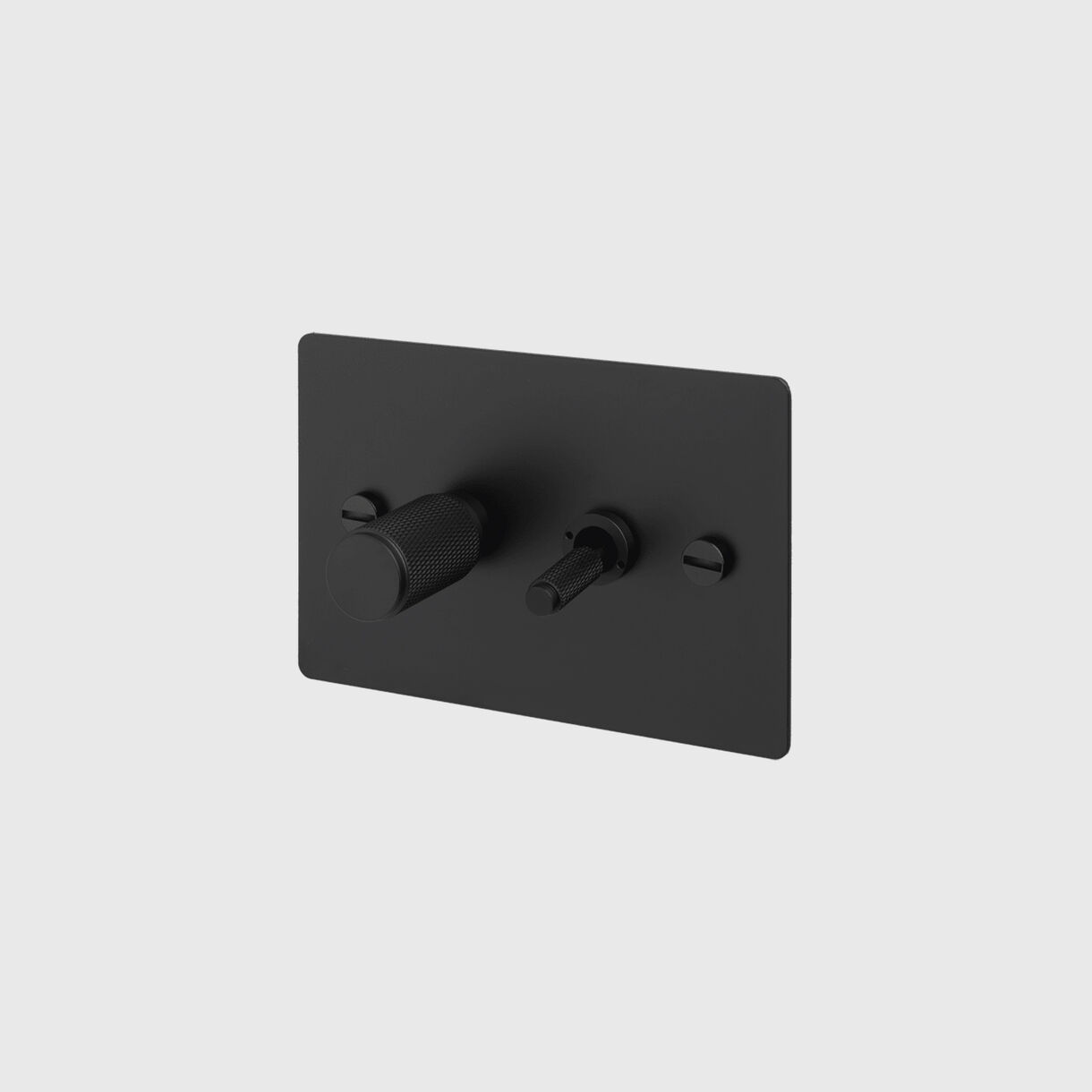 2G Toggle & Dimmer Switch, Cross, Black
