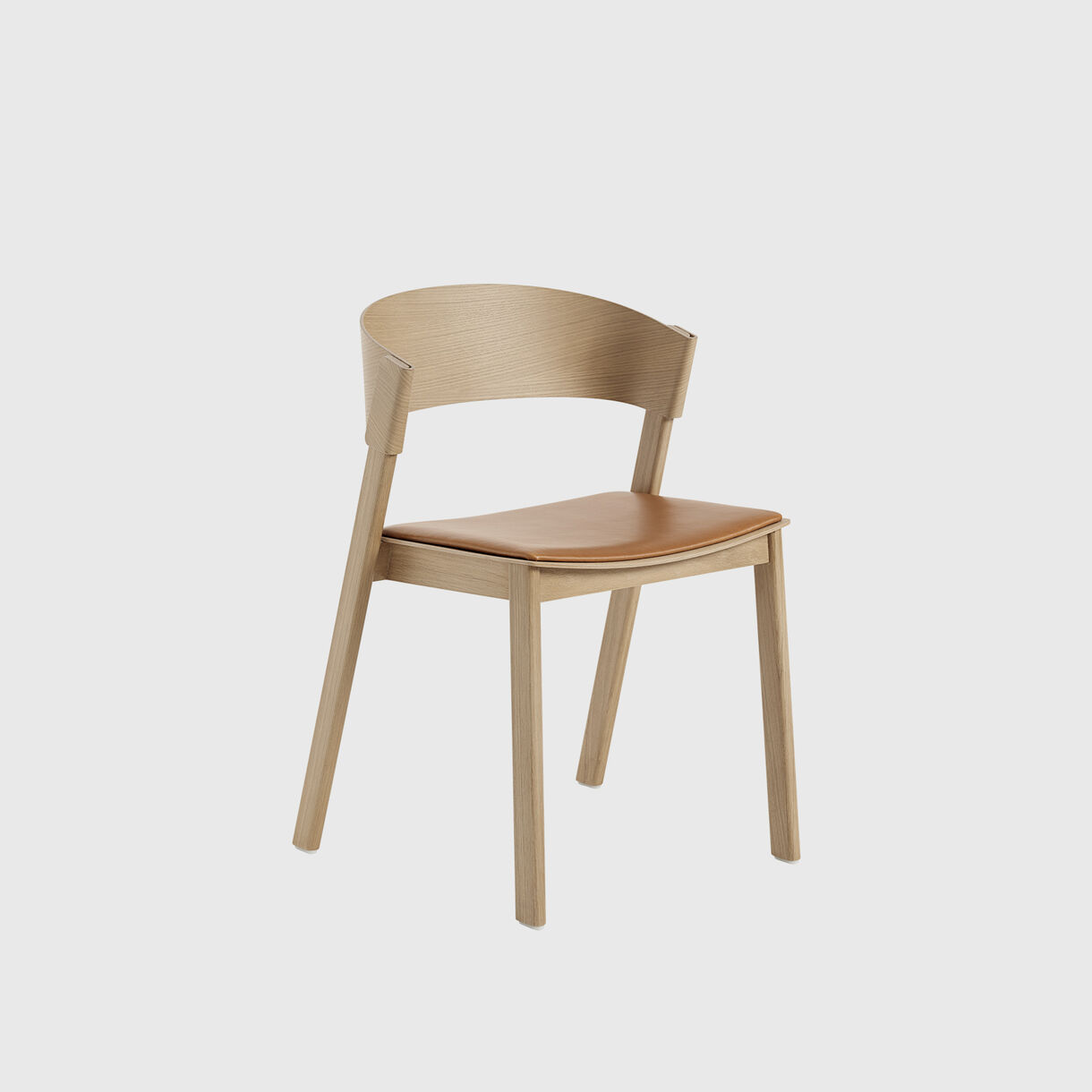 Cover Side Chair, Oak, Cognac Leather