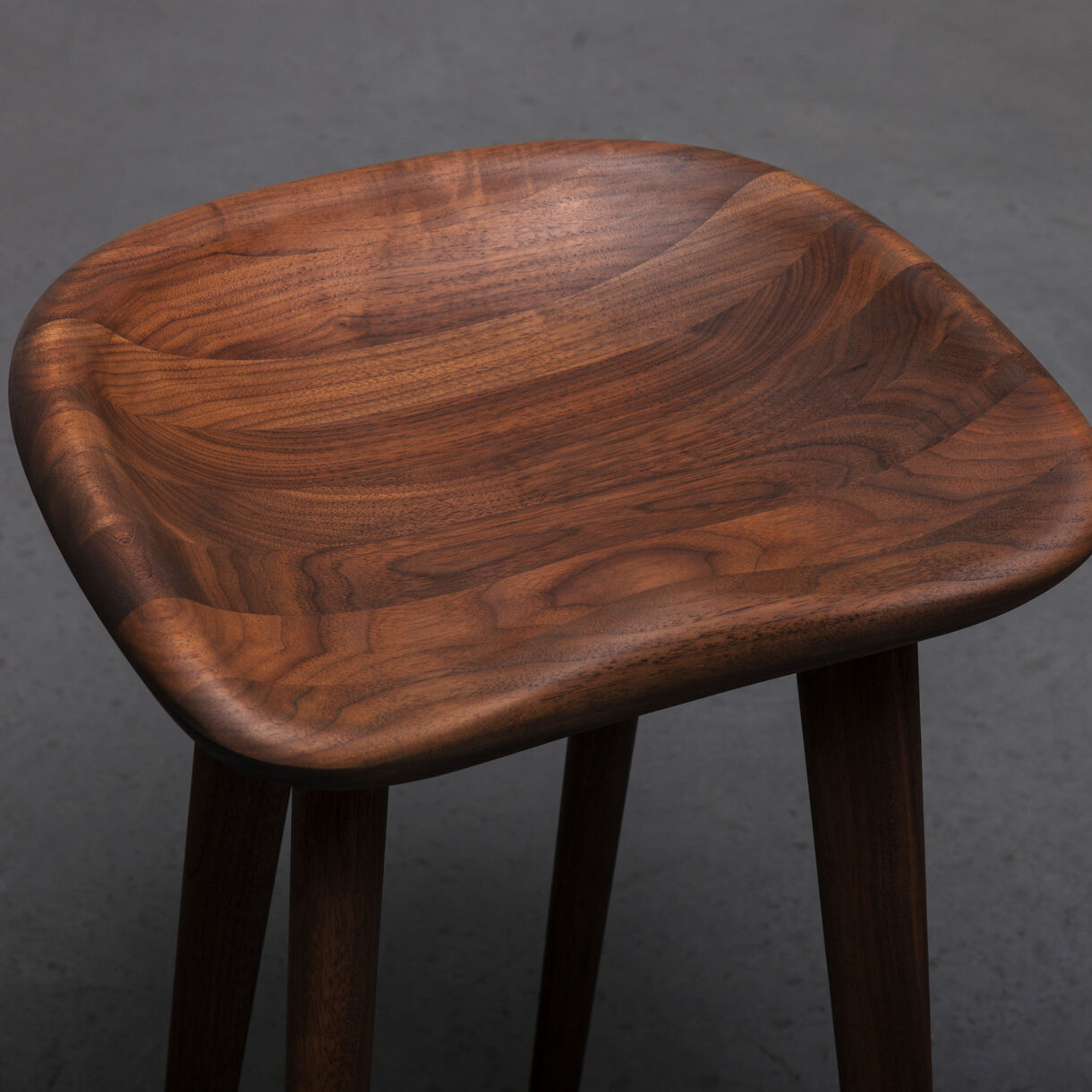 Tractor Stool, Counter Height, Walnut