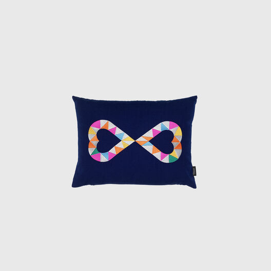 Double Heart Blue Cushion